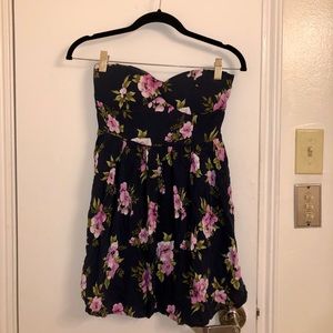 Strapless floral dress